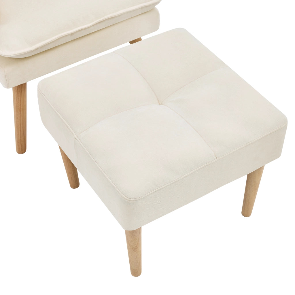 POLTRONA Relax con poggiapiedi 85x78,5x112 cm in lino beige