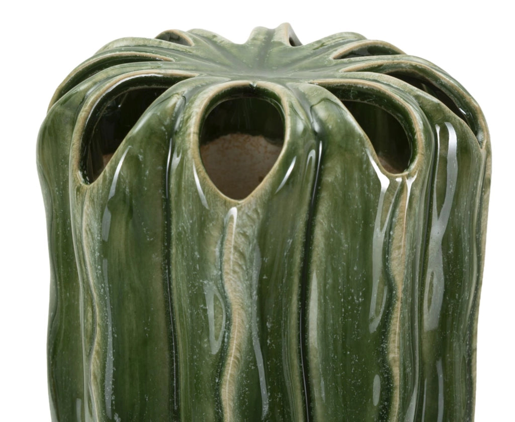 Vaso Cactus Tall Ø12x31,5 cm in Ceramica Verde