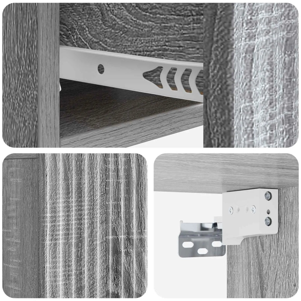Mobiletto da notte a muro Grigio Sonoma 49 x 34,5 x 20 cm 898457