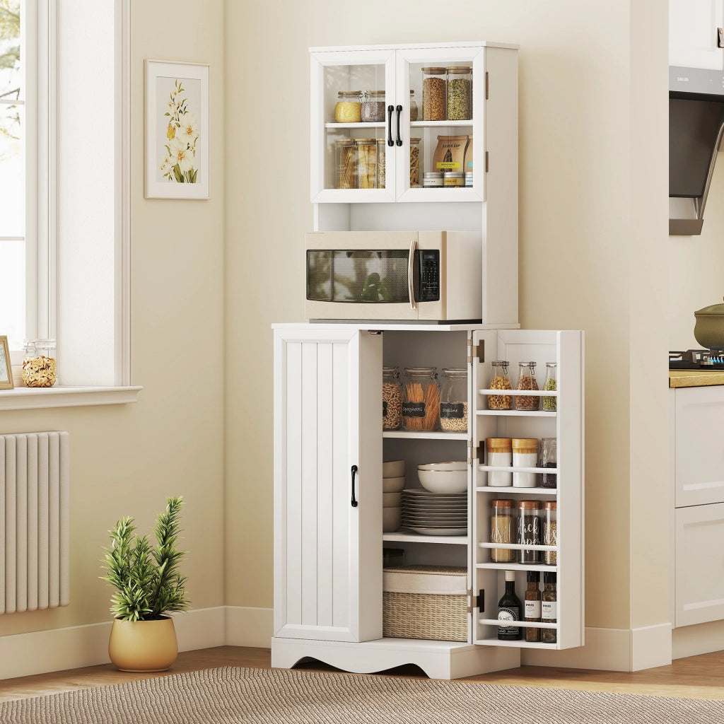 Armadio da cucina con ripiani e ante ¨C zephmum ¨C bianco 60x39.5x179.6 cm