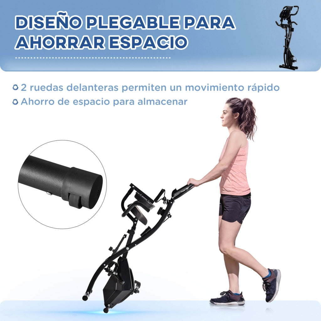 Bicicletta da Fitness Pieghevole ¨C zephmum ¨C Nero 105x48x118 cm
