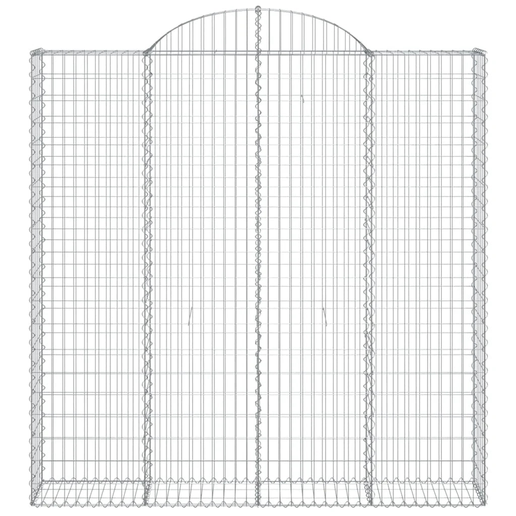 Set 2 cestini per gabbioni recinzione a gabbia muro di contenimento ad arco 200 x 30 x 200/220 cm ferro zincato Argento 02_0041335