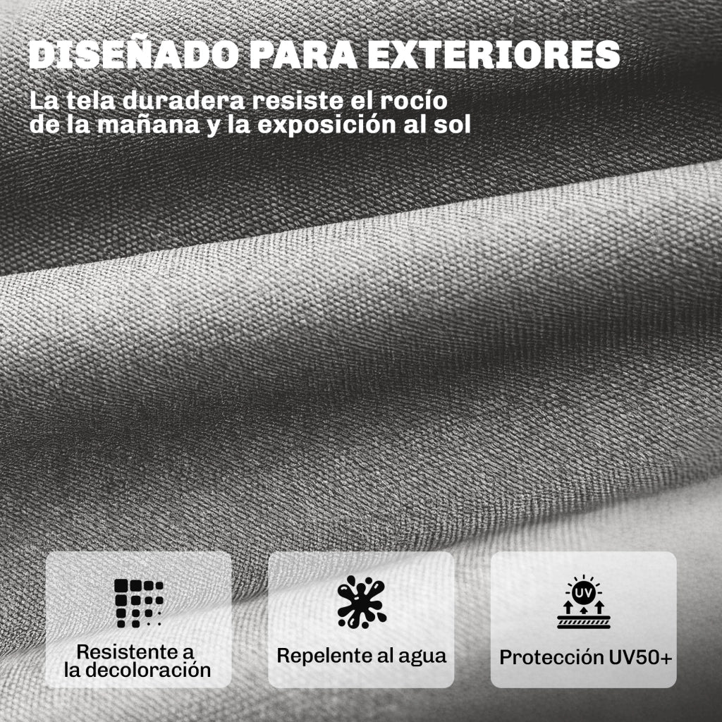 Cuscino per Banco Esterno con Cinghie ¨C zephmum ¨C Grigio 198x65x13 cm