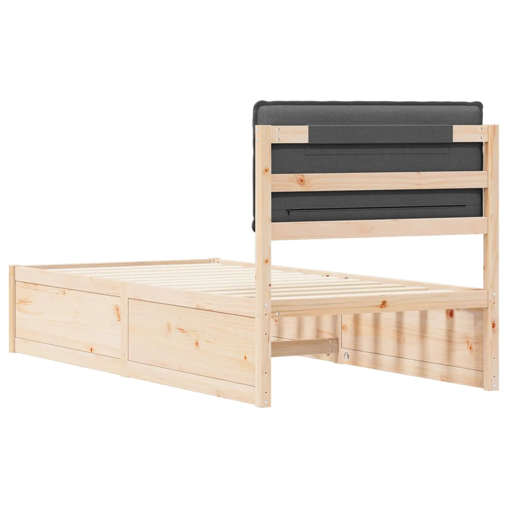 Letto con Testiera Rivestita Grigio scuro 100 x 200 cm 877580