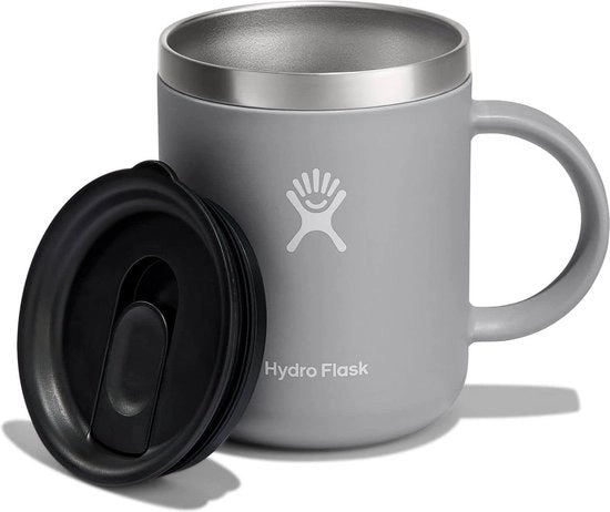 Tazza per caffè isolata a vuoto 354 ml (12 oz) - Tazza termica in acciaio inox isolata - Tazza isolata con manico e coperchio elettrico - Tazza da viaggio - Tazza per caffè lavastoviglie - Acciaio inox Berk