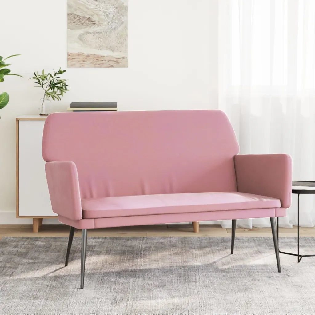 Panca Rosa 108x79x79 cm in Velluto CFW3727213