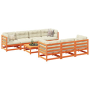 Set Divani Giardino 8 pz con Cuscini Marrone Cera Massello Pino 3299325
