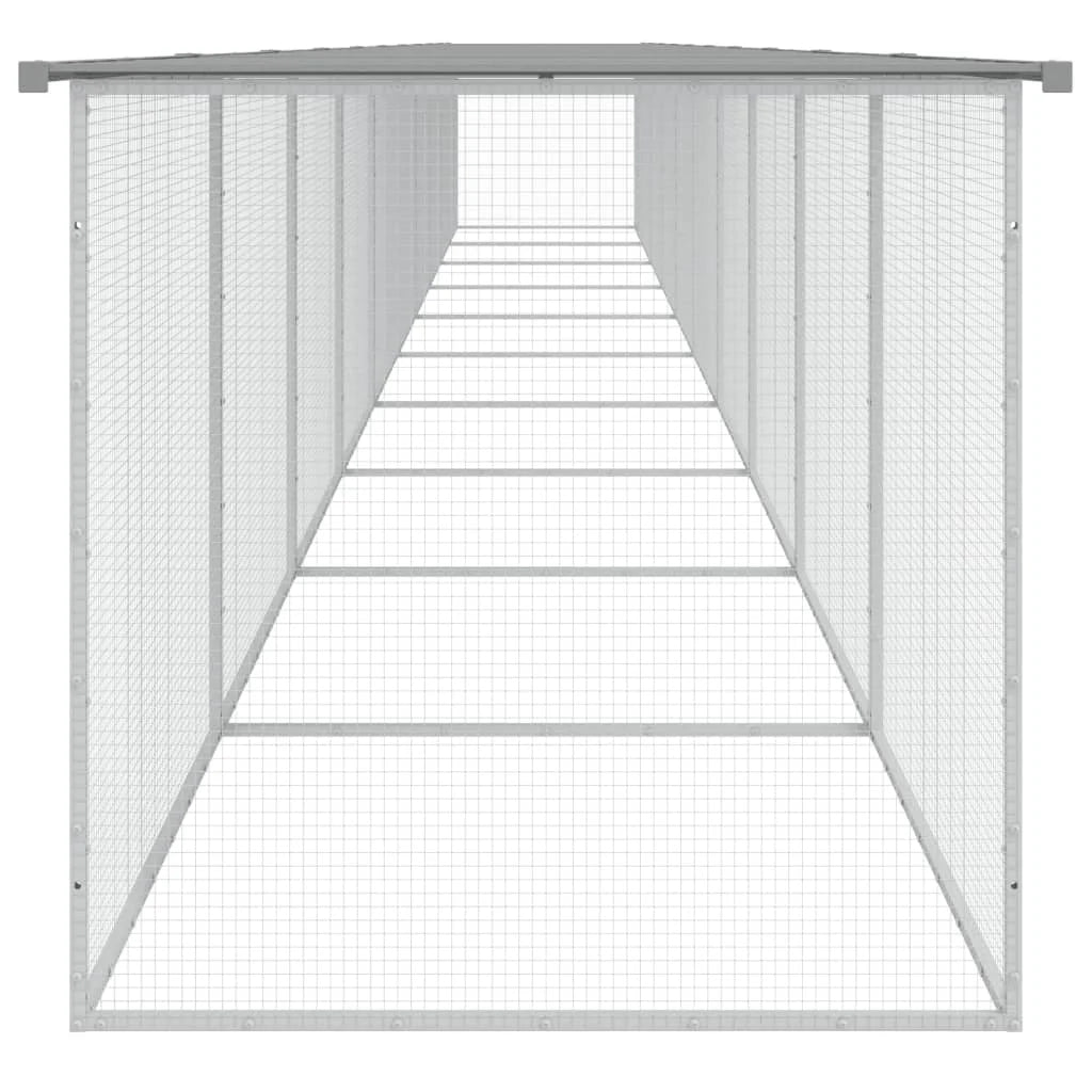 Recinto per pollaio con tetto leggero 1003 x 98 x 90 cm in acciaio zincato grigio 02_0043979