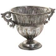 Vaso da fiori in metallo argentato 36x24,5x22,5h