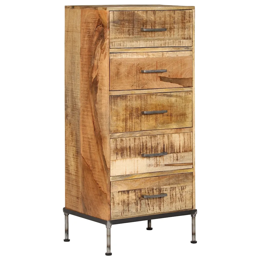 Cassettiera 45x35x106 cm in Legno Massello di Mango 247806