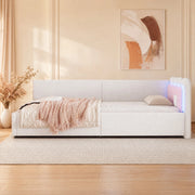 Letto da giorno con luce ambientale LED, 90 x 200 cm, bianco