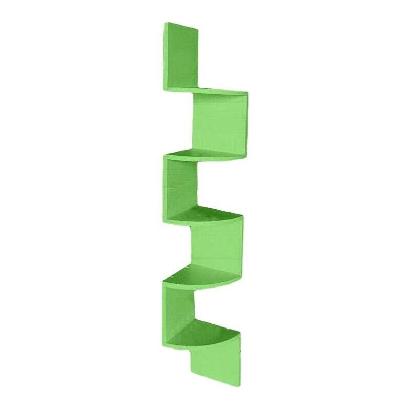MENSOLA ANGOLARE IN LEGNO CON 4 RIPIANI 19X19X123 CM COLORE VERDE