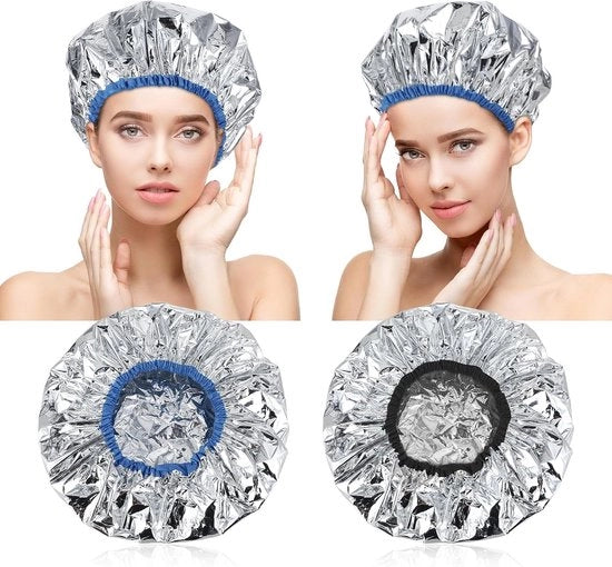 4 cappe di condizionamento profondo, cappucci da doccia in alluminio spesso, cappucci da vapore, cappucci di condizionamento per capelli e trattamenti per capelli e capelli colorati per uso domestico (4 pezzi)