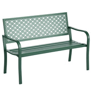 Panchina da Giardino 2 Posti ¨C Zephmum ¨C Verde Metallo Antiruggine 127x63x83