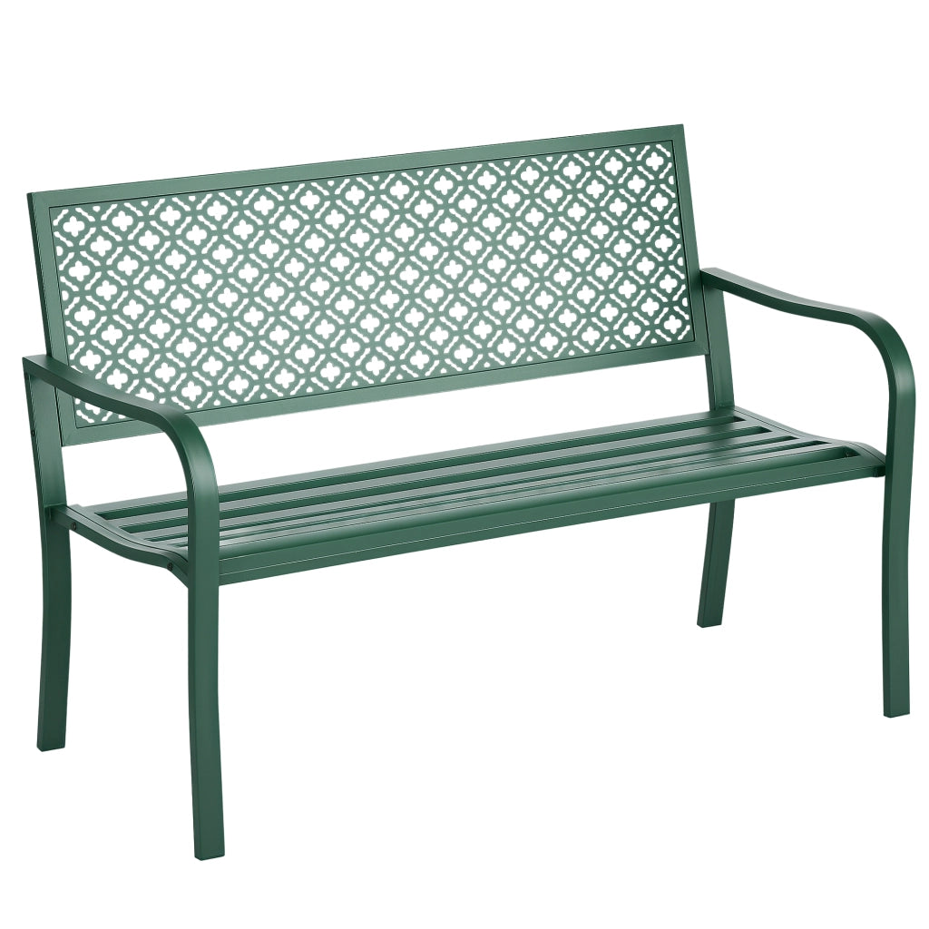 Panchina da Giardino 2 Posti ¨C Zephmum ¨C Verde Metallo Antiruggine 127x63x83