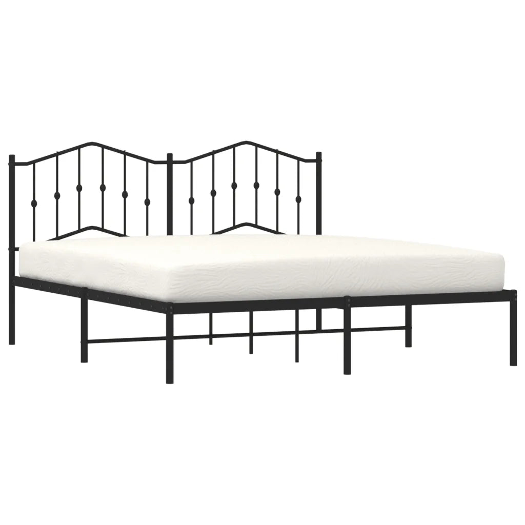 Giroletto con Testiera in Metallo Nero 160x200 cm 373792
