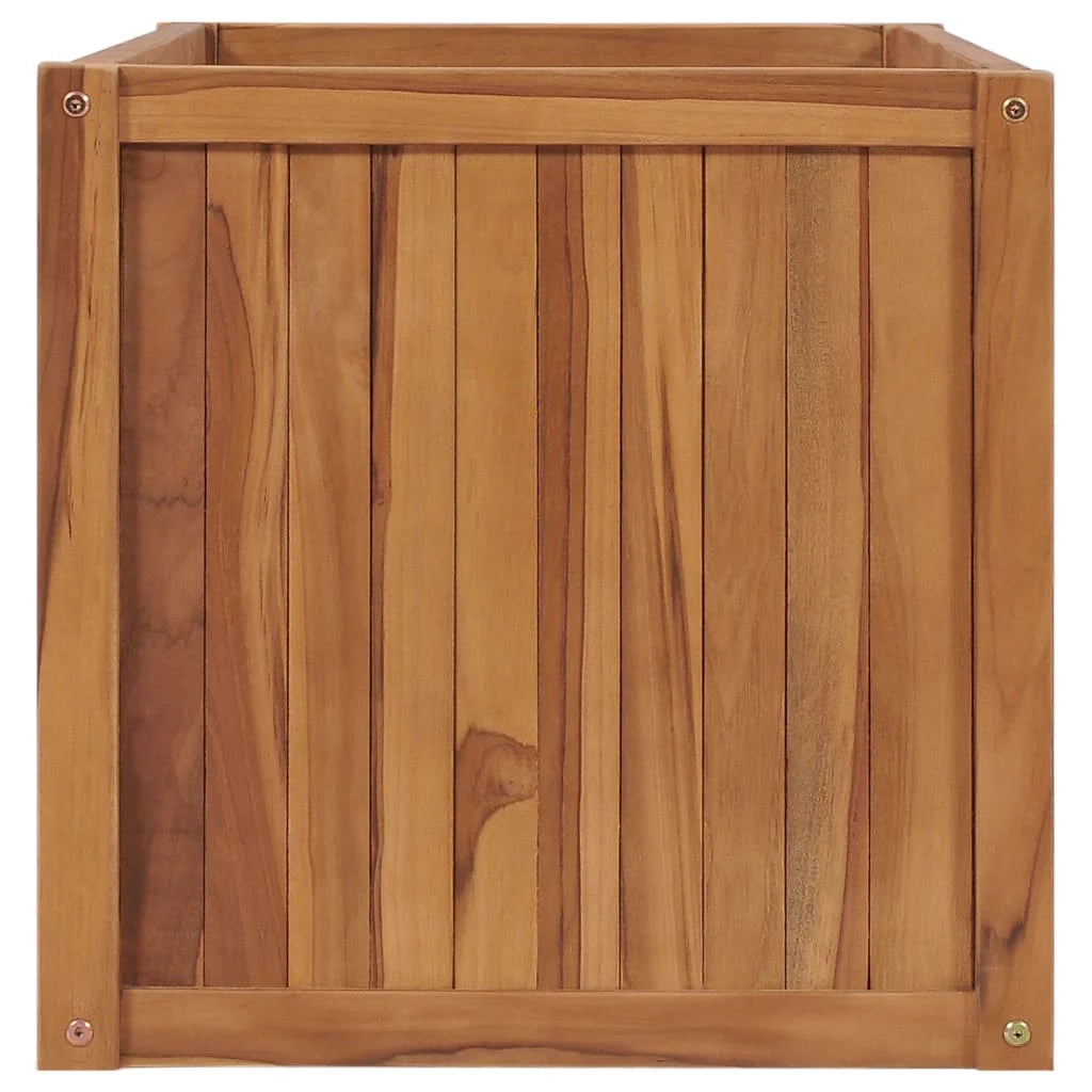 Fioriera rialzata per piante e fiori giardino 100 x 50 x 50 cm legno massello di teak 02_0000899