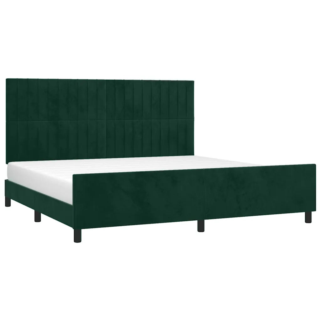 Giroletto senza Materasso Verde Scuro 200x200 cm in Velluto