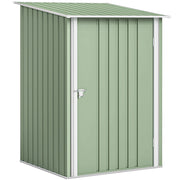 Casetta da Giardino Porta Attrezzi in Acciaio Galvanizzato con Porta, 100x104x160 cm, Verde Chiaro