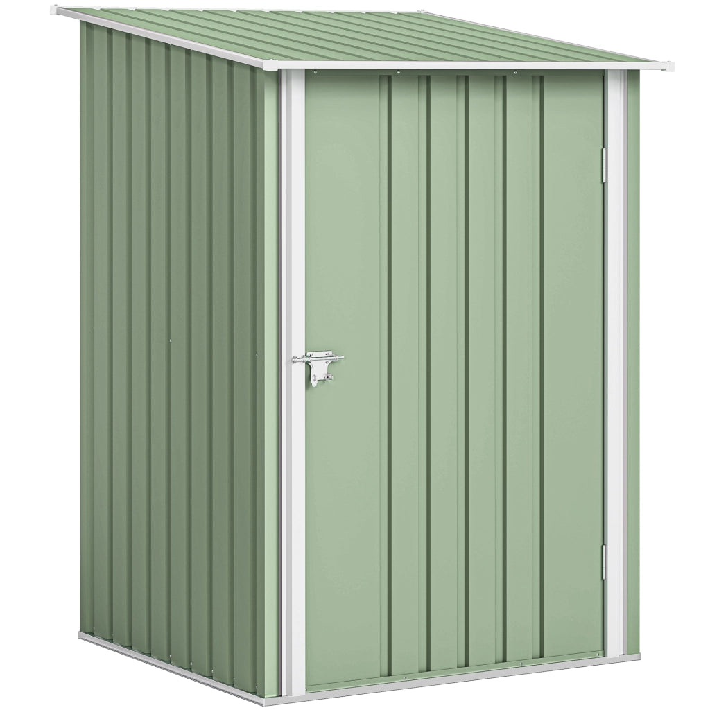 Casetta da Giardino Porta Attrezzi in Acciaio Galvanizzato con Porta, 100x104x160 cm, Verde Chiaro