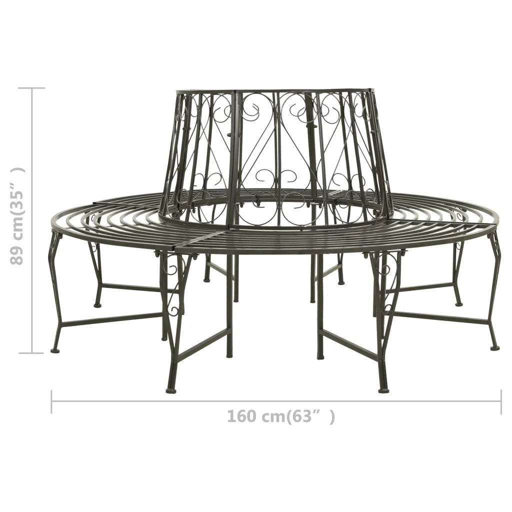 Panchina da Giardino | Panca da Giardino per Albero 160 cm in Acciaio