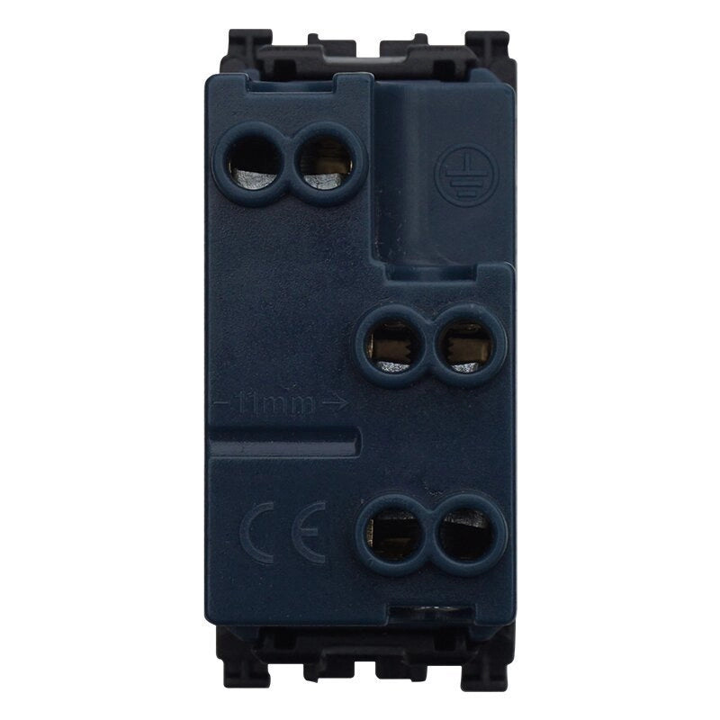 Presa Bipasso Bivalente 2P+T 10/16A Colore Nero Compatibile Con Vimar Arke