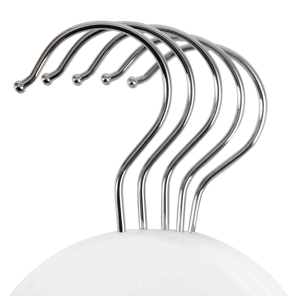 Set di 50 grucce in acero con scanalature e barra porta pantaloni rotazione a 360 gradi bianco 12_0003786