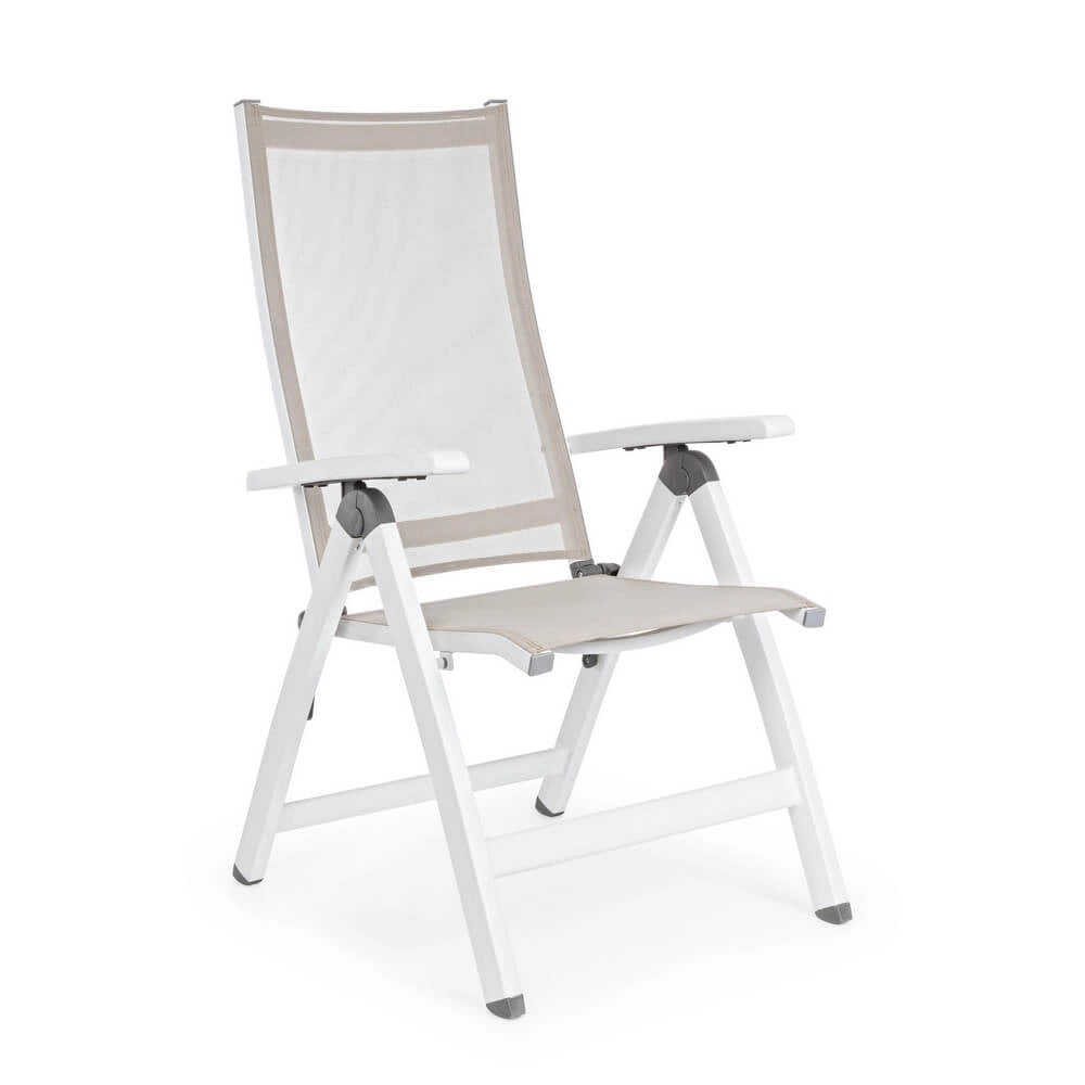 Poltrona da Giardino Pieghevole Reclinabile in Alluminio e Textilene - VOYAGE
