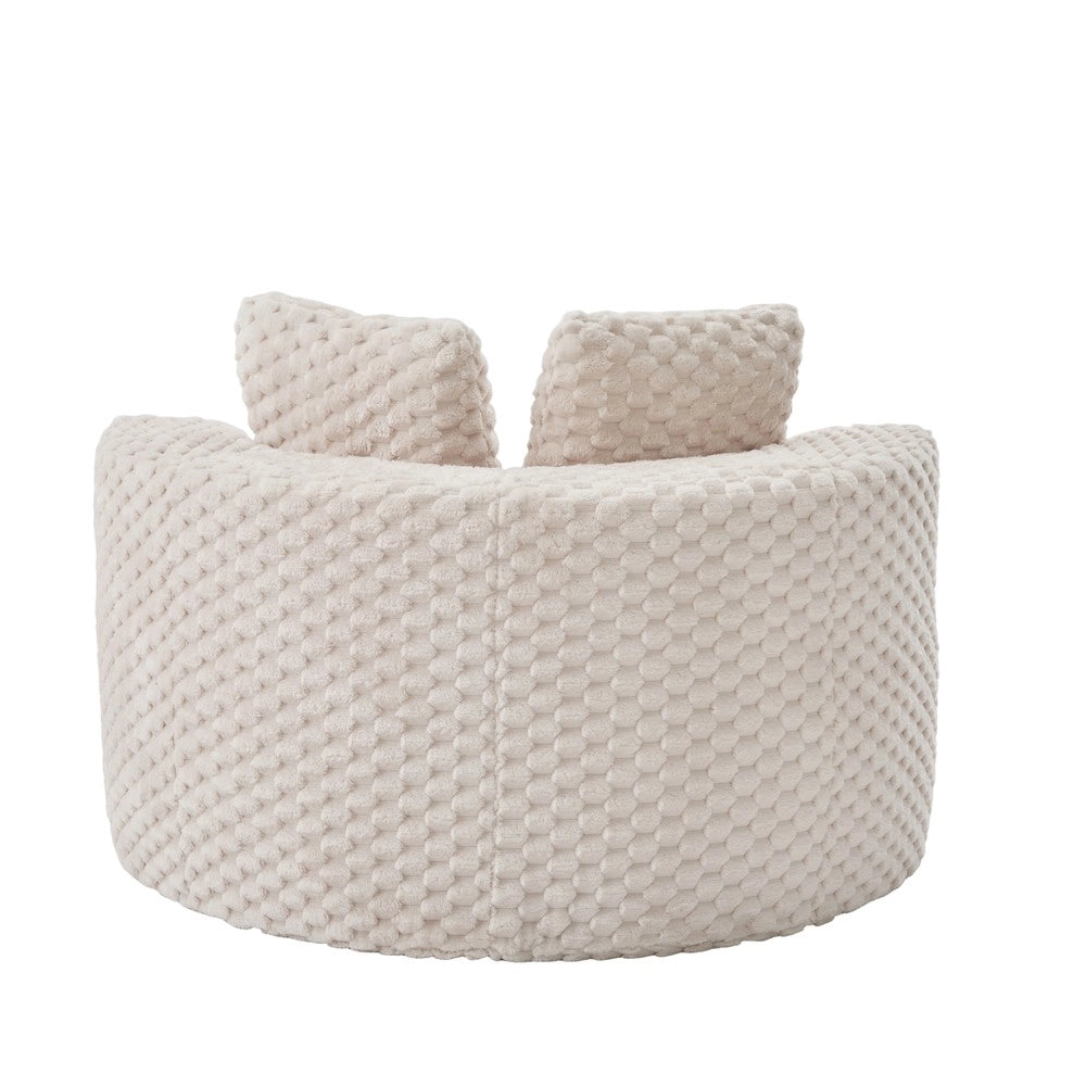 Poltrona gigante senza ossatura in schiuma con pouf - Zephmum- 130¡Á115¡Á103 cm- Comodo in pile sintetico- Nessun montaggio