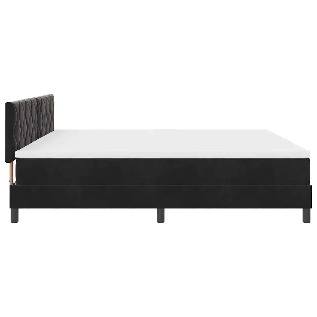 Letto a Sorgente LED con materasso Nero 200 x 200 cm Velluto 3342742