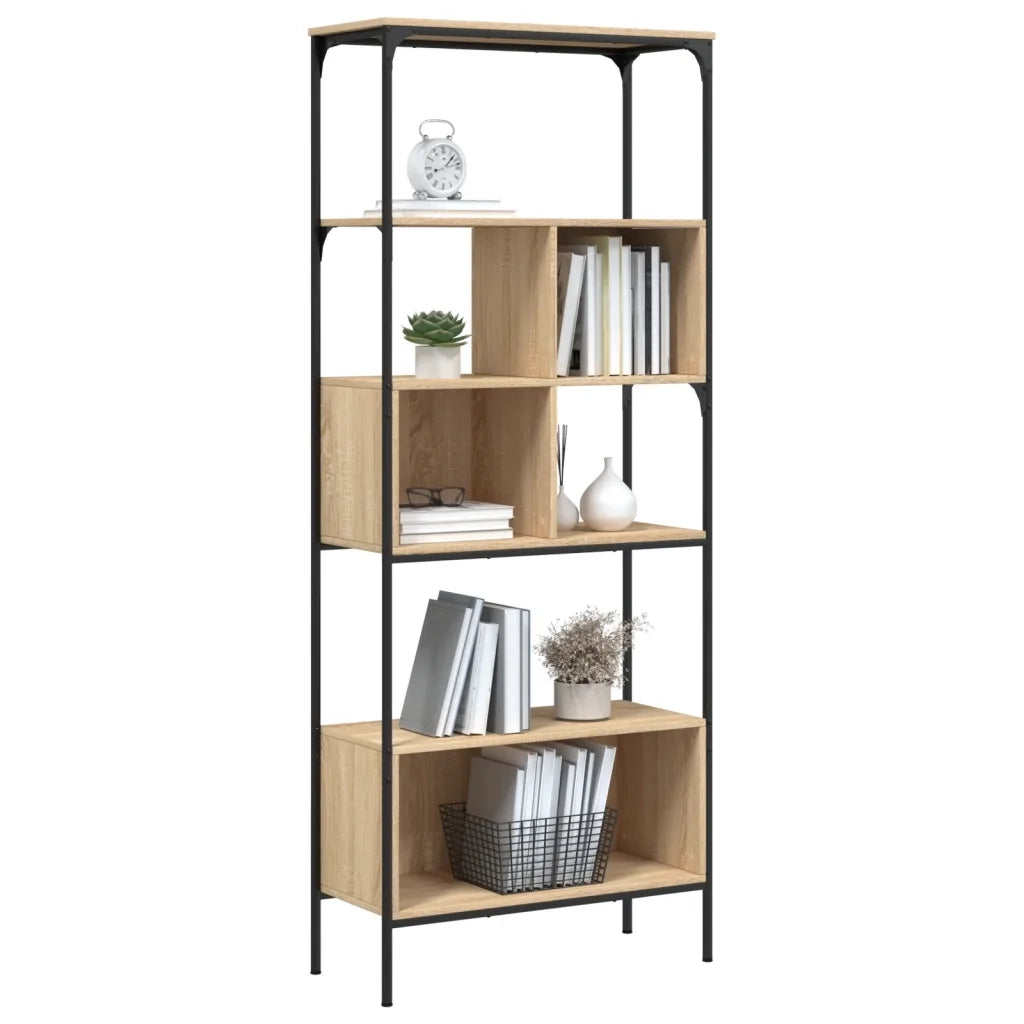 Libreria 5Ripiani Rovere Sonoma 76x33x188,5cm Legno Multistrato 839004