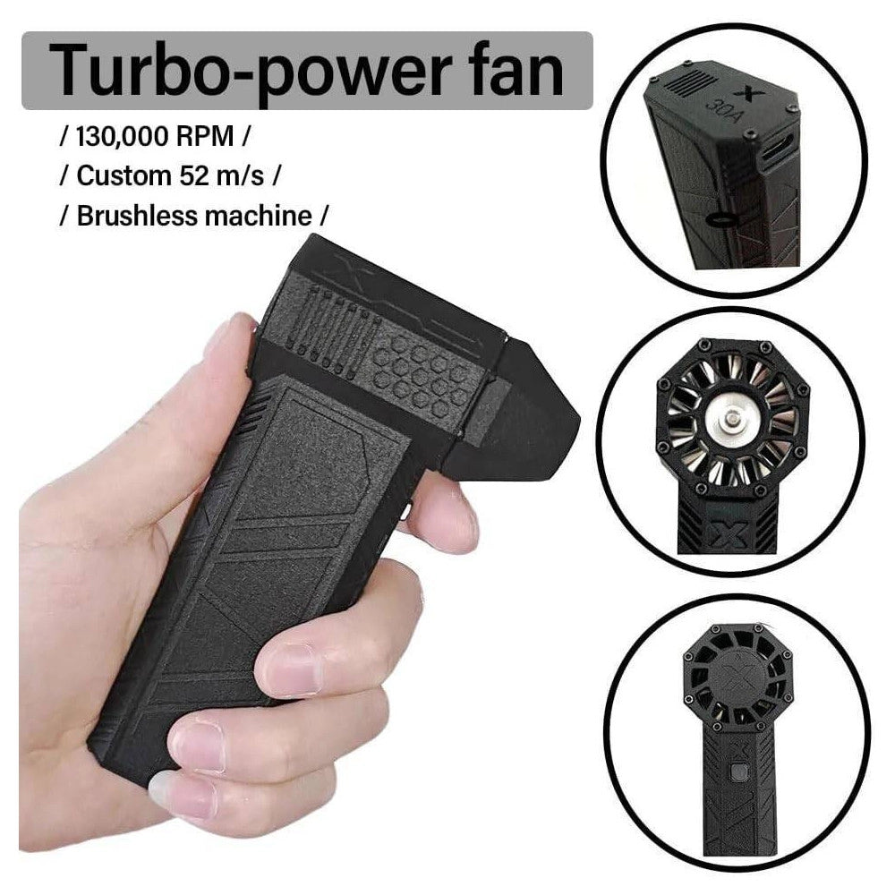 Trade Shop - Mini Ventilatore Portatile A Batterie Ricaricabile Potente Super Getto Di Aria -