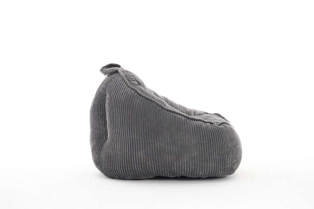 Pouf in velluto a coste con forma ergonomica e facile manutenzione per bambini grigio 40.0 × 31.0 × 20.0 cm