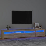 Mobile Porta TV con Luci LED-Mobile per TV-Credenza TV Rovere Sonoma 240x35x40 cm 875841