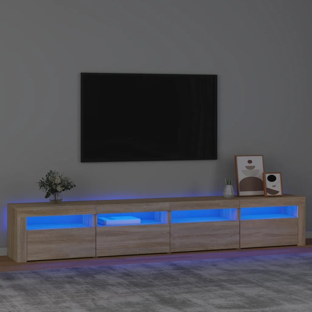 Mobile Porta TV con Luci LED-Mobile per TV-Credenza TV Rovere Sonoma 240x35x40 cm 875841