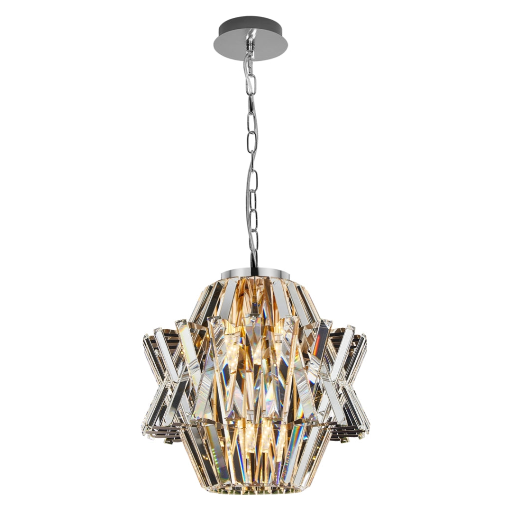 Lampadario cristallo glamour cromato Crown 4xE14 Milagro