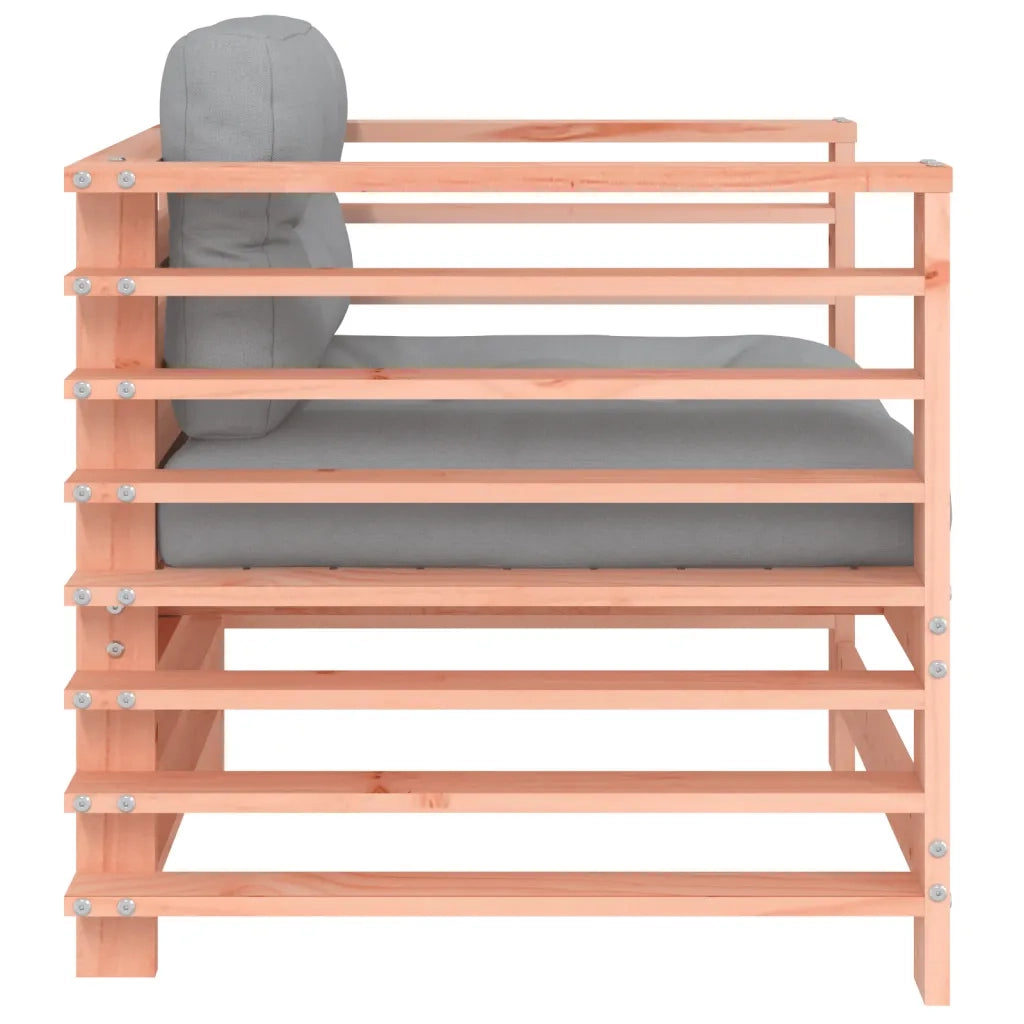 Sedia da patio-Sedie da Giardino con Cuscini 2 pz in Legno Massello di Douglas 369763