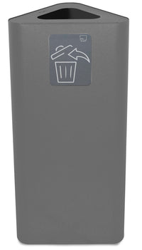 Pattumiera Per Raccolta Rifiuti 38x38xh80 cm In Acciaio Verniciato con Pittogramma Magnetico Grigio