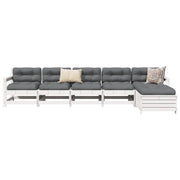 Set Divani da Giardino 6 pz Bianco in Legno Massello di Pino 3250861