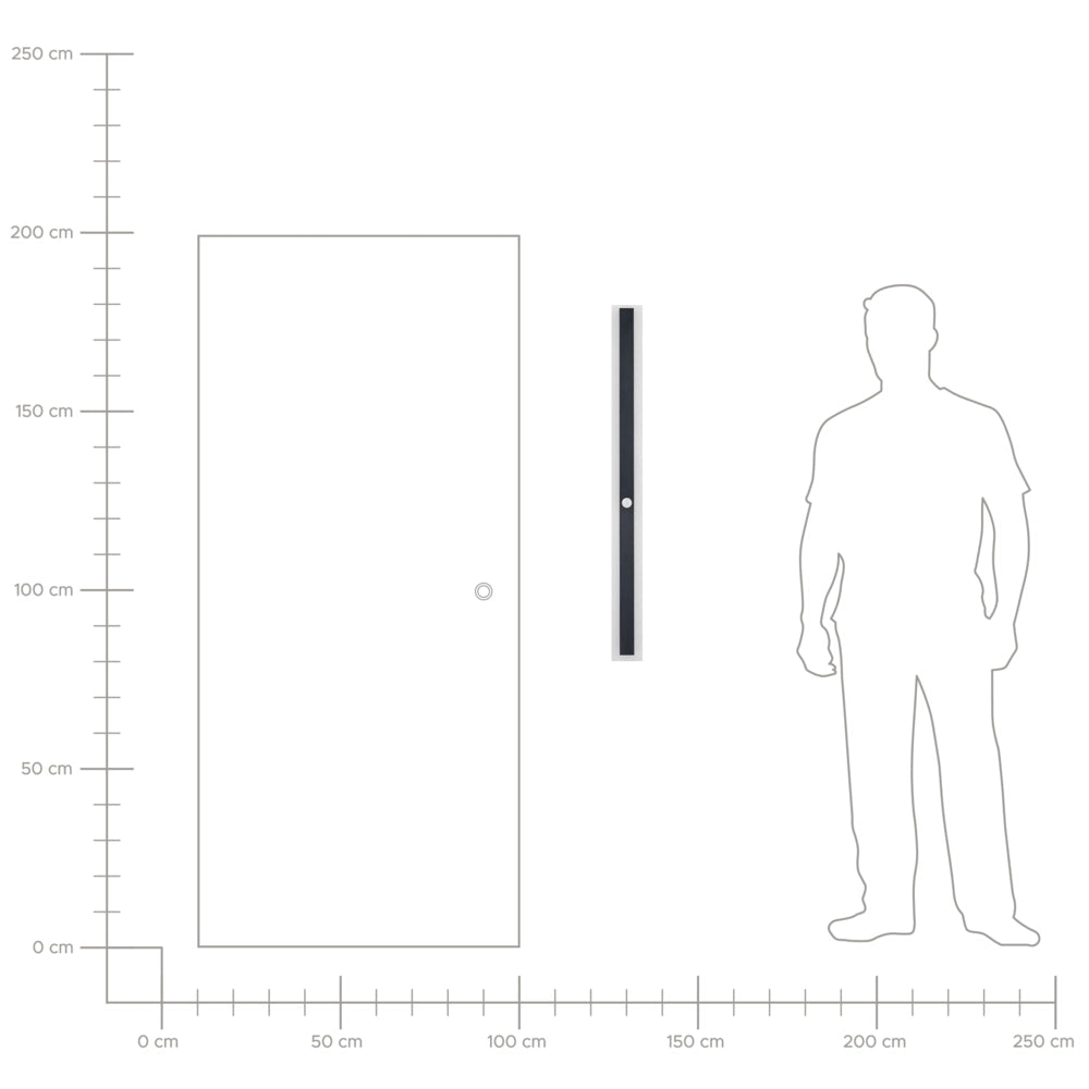 Lampada da parete a LED per esterni 100 cm in acciaio nero con sensore di movimento giardino esterno