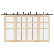 Kit di Binari per Porte Scorrevoli 400 cm Acciaio Nero