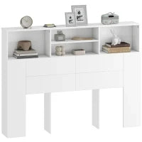 Testiera Letto con 4 Scomparti Aperti, 140 x 19 x 103,5 cm, Bianco