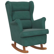 Sedia a dondolo con schienale alto in velluto verde scuro CFW3328523