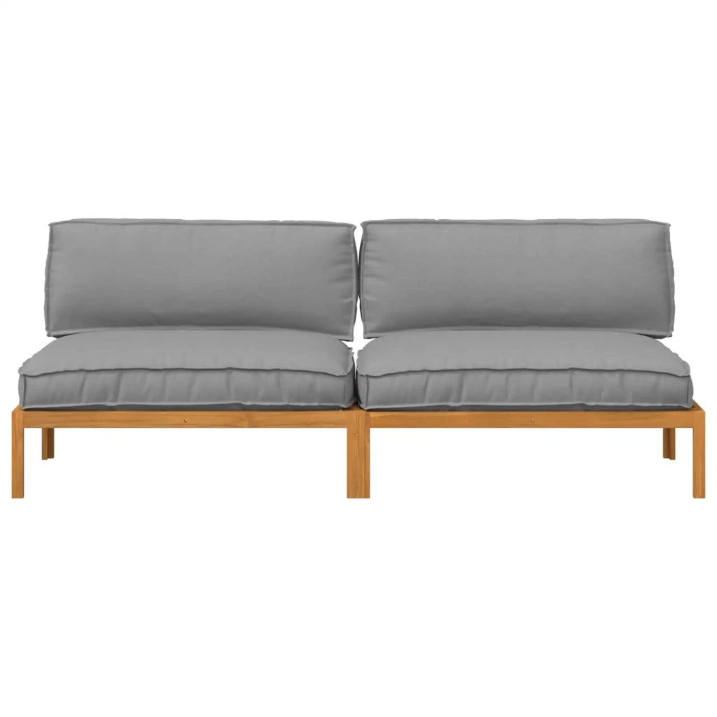 Set di divani con cuscino 2 pcs Grigio Legno di Acacia Massello 3418217
