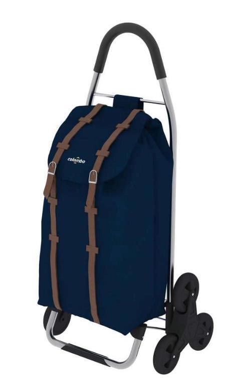 Carrello Portaspesa Spesa Sacca in Poliestere Tripla Ruota Dakar Blu 50 Litri