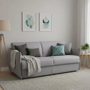 Gravere, Divano Letto 3 Posti Sfoderabile Made in Italy, 200x95 cm Grigio