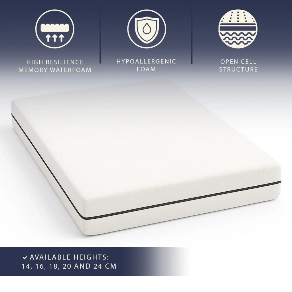 Materasso 160x200 cm in Schiuma Ipoallergenica Alto 14 cm | Ortopedico e Ipoallergenico | Rivestimento Antiacaro e Antibatterico