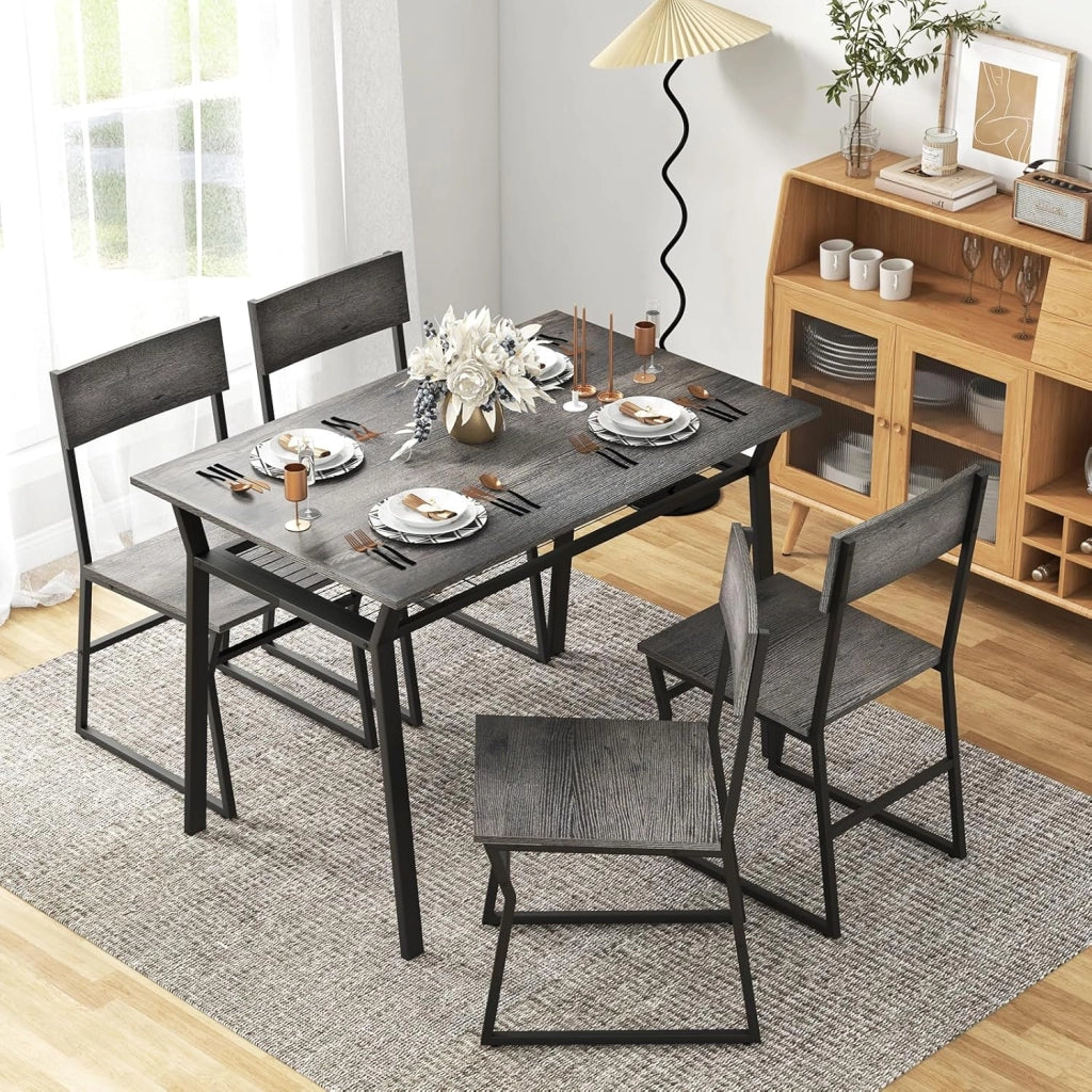 Tavolo da pranzo da cucina 110 x 70 cm, tavolo da pranzo industriale con telaio in metallo, tavolo rettangolare per 4 persone, set da pranzo per sala da pranzo cucina