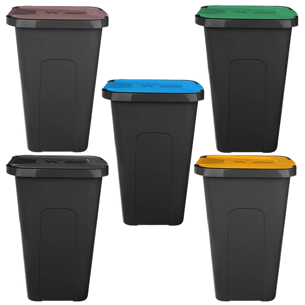 Set di 5 contenitori per la raccolta differenziata KADAX, secchio da 30 litri.