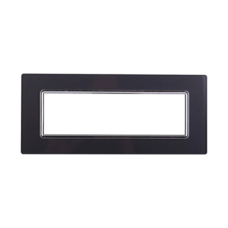 Placca In Vetro Serie Starlight 7P Colore Acciaio Scuro Compatibile Con Vimar Plana